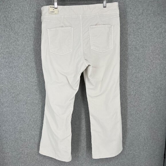 Free People In My Feelings Crop Boot Cut Pants Size L White Velvet Boho NEW - Picture 3 of 12